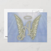 Letter A Angel Monogram Postkarte (Vorne/Hinten)