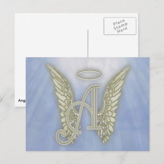 Letter A Angel Monogram Postkarte (Vorne/Hinten)