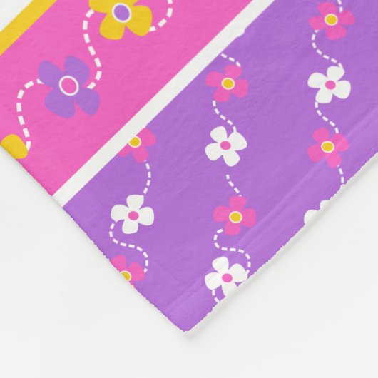 Letter A Annabella rosa lila Blume Stern Fleecedecke (Ecke)