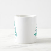 Letter A Aquamarin Monogram Modern Name Kaffeetasse (Mittel)