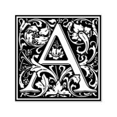 Letter A Art Nouveau Schwarz/Weiß Tile Permastempel (Design)