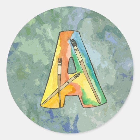 Letter A Art Sticker (Vorderseite)