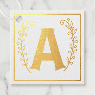 Letter A Baby Alphabet Block Square Fovor Tag
