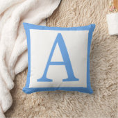 Letter A Baby Blue Border Kissen (Decke)