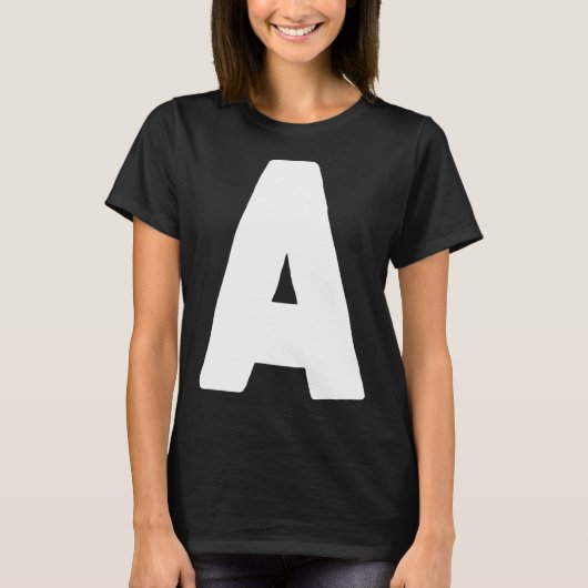 Letter A big and bold white T-Shirt (Vorderseite)