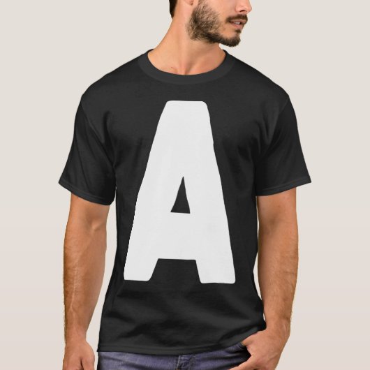 Letter A big and bold white T-Shirt (Vorderseite)