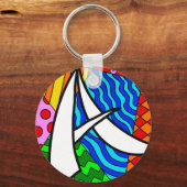 Letter A bunt doodles Schlüsselanhänger (Rückseite)