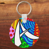 Letter A bunt doodles Schlüsselanhänger (Vorderseite)