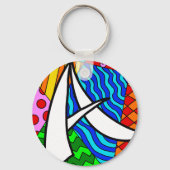 Letter A bunt doodles Schlüsselanhänger (Rückseite)