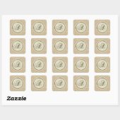 Letter A burlap rustic Design Aufkleber (Blatt)