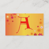 Letter A Business Card Visitenkarte (Rückseite)