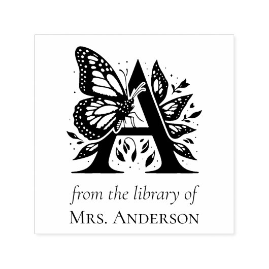Letter a Butterfly Monogram from the Library of th Permastempel (Design)