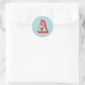 Letter A carnival style monogram initiale Bevorzug Runder Aufkleber (Tasche)