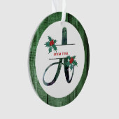 *~* Letter A Christmas FOTO Rustic Wood AP44 Ornament (Vorderseite)