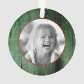 *~* Letter A Christmas FOTO Rustic Wood AP44 Ornament (Rückseite)