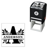 Letter A Classic Foliage Family Name Monogram Permastempel (Beispiel)