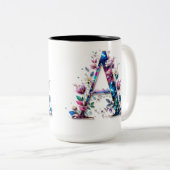 Letter A Coffee Tasse - Blumendesign für Geschenke (VorderseiteRechts)