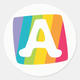 Letter A color streifen box monogram Aufkleber