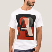 Letter A – Constructivist Geometry on Textured Red T-Shirt (Vorderseite)
