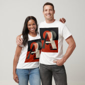 Letter A – Constructivist Geometry on Textured Red T-Shirt (Unisex)