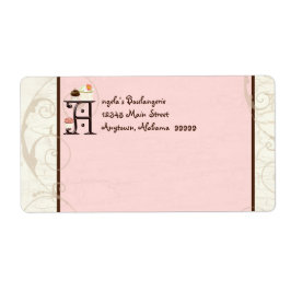 Letter A Cupcake Business Address Mailing Labels