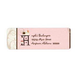 Letter A Cupcake Business Address Mailing Labels