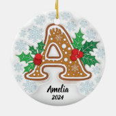 Letter A Custom Christmas Monogram Ornament (Hinten)