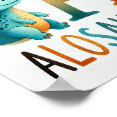 Letter A, Dinosaur Alphabet Watercolor Poster (Ecke)