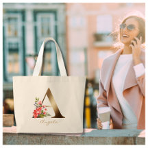 Letter A Elegant Floral Gold Monogram