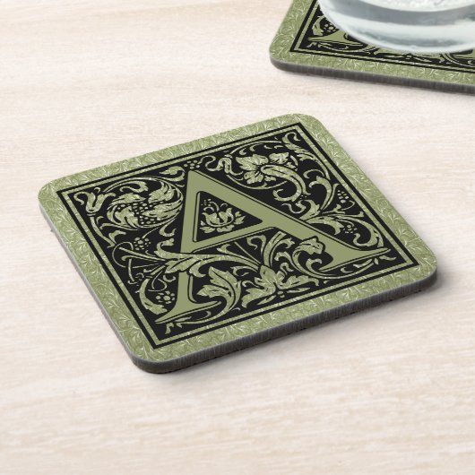 Letter A First Letter Monogram Untersetzer (Linke Seite)