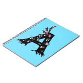 LETTER A Funny Cute Monster Kids Notizblock (Linke Seite)