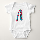 Letter A Geometric Baby Bodysuit - Modern Monogram Baby Strampler (Vorderseite)