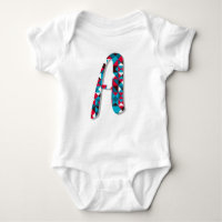 Letter A Geometric Baby Bodysuit - Modern Monogram