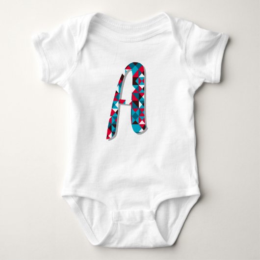 Letter A Geometric Baby Bodysuit - Modern Monogram Baby Strampler (Vorderseite)