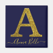 Letter A Gold Glitzer Magnet (Vorne)