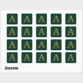 Letter A Gold Square Sticker (Blatt)