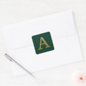 Letter A Gold Square Sticker (Umschlag)