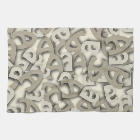 Letter A Gray Handtuch (Horizontal)