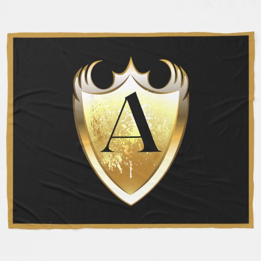 Letter A Hauptstadt Alphabet Fleecedecke (Vorderseite (Horizontal))