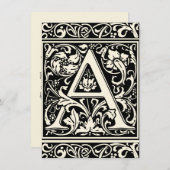 Letter A Medival Monogram Art Nouveau Einladung (Vorne/Hinten)