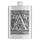 Letter A Medival Monogram Art Nouveau Flachmann (Vorderseite)