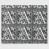 Letter A Medival Monogram Art Nouveau Geschenkpapier (Flach)