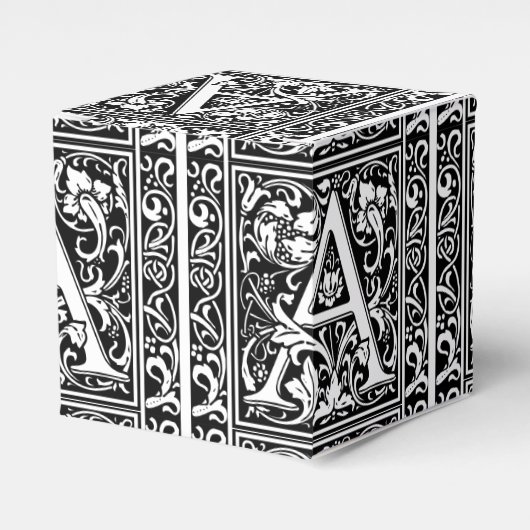 Letter A Medival Monogram Art Nouveau Geschenkschachtel (Vorderseite)