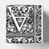 Letter A Medival Monogram Art Nouveau Geschenkschachtel (Oben)