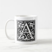 Letter A Medival Monogram Art Nouveau Kaffeetasse (Links)