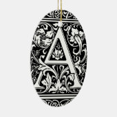 Letter A Medival Monogram Art Nouveau Keramikornament (Rechts)