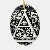 Letter A Medival Monogram Art Nouveau Keramikornament (Hinten)