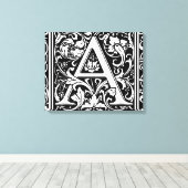 Letter A Medival Monogram Art Nouveau Leinwanddruck (Insitu (Holzboden))