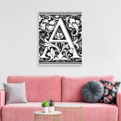 Letter A Medival Monogram Art Nouveau Leinwanddruck (Insitu (Wohnzimmer))