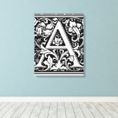 Letter A Medival Monogram Art Nouveau Leinwanddruck (Insitu (Holzboden))